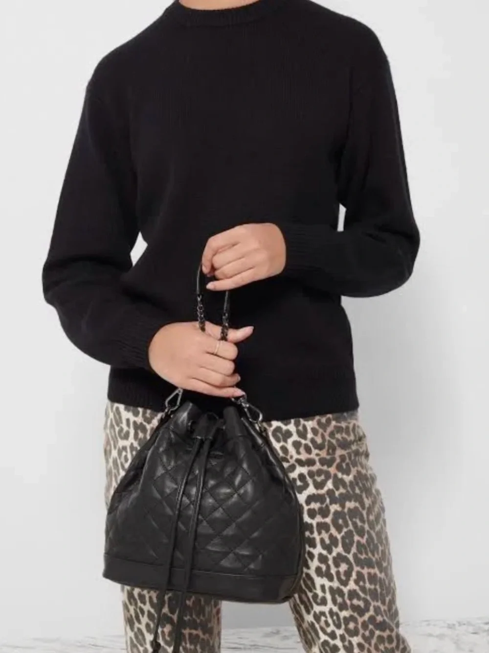 MZ Wallace Black Quilted Small Bucket Bag - Leather